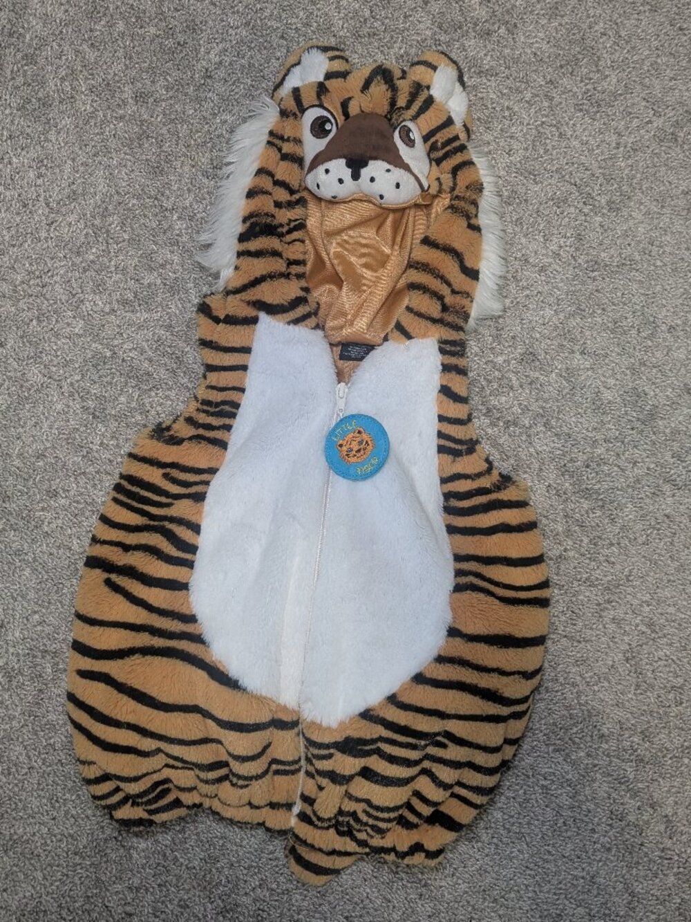 Going Wild Kid Tiger Costume Halloween Dress Up Warm Zip Up Orange Aladdin 18m